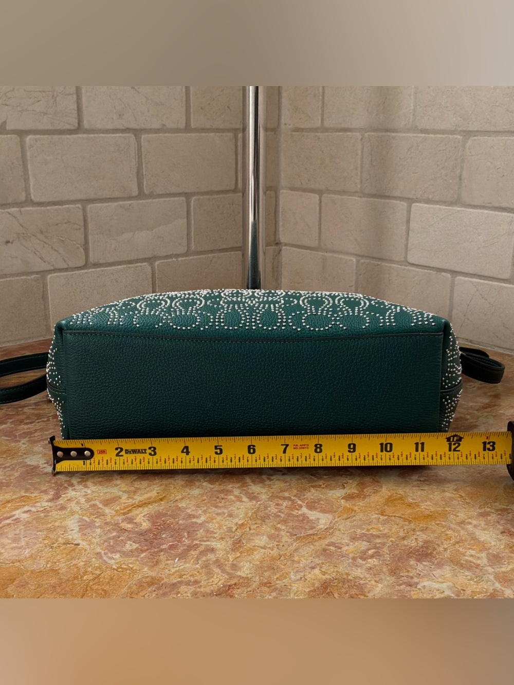 Coach Laurel Shoulder Bag. Emerald Green w/Signature Rivets NWT - Picture 8 of 10